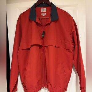 Men’s Callaway Sport Brushed Oxford Windbreaker L Red Golf Jacket CS#25060 EUC
